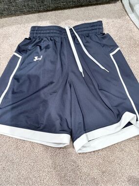 Under Armour Navy and White Men's Athletic Shorts